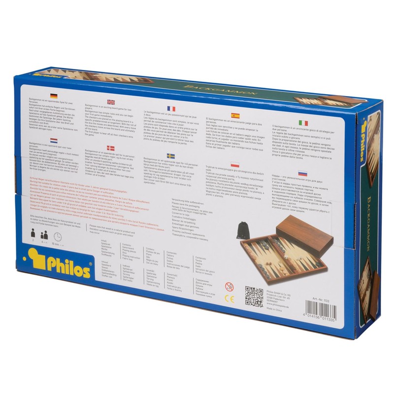Philos 1133 - Backgammon Andros, medium, Kassette, Magnetverschluss