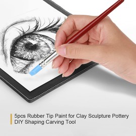 Clay Sculpting Tool, 5Pcs Rubber Tip Clay Pottery Pen Shaping Modeling Wipe Out Tools Clay Pottery DIY Shaping Carving Tool
