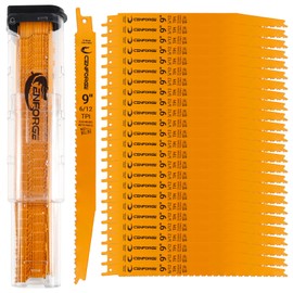 Cenforge 25-PC Reciprocating Saw Blades, 9 inch, 6-12 TPI, BI-Metal (M42+D6A) Material, for Sawzall Blades Metal, for Sawzall Blades Wood, Milling and Splitting Teeth for Wood with Nails