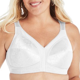 PLAYTEX Womens 18 Hour Comfort-strap Wireless Bra, Full-coverage With 4-way Trusupport, Single & 2-pack Bra, White, 46H US