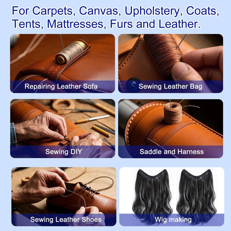 Zwzxd Extra Strong Upholstery Repair Sewing Thread Kit Including 7