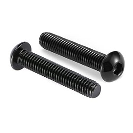 1/4-20 x 2 Button Head Socket Cap Bolts Screws, 10Pcs 304 Stainless Steel 18-8, Allen Hex Drive, Black Oxide by SG TZH(with Hex Spanner)