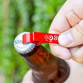 Bottle Opener Keychain Aluminum Double Sided 2 in 1 Design 7 Pack