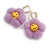 Lavender Cotton Flower Drop Earrings in Gold Tone - 50mm