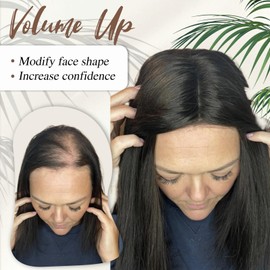 lagomance 100% Real Human Hair Topper for Women Human Hair Pieces for Women 12 inch Dark Brown Hair Hoppers Mono Base Hairpieces for Thinning Hair#2