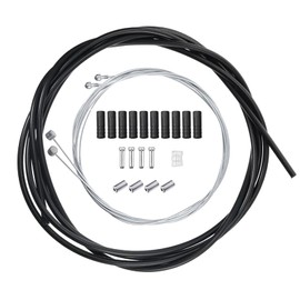 FANNAS 2 Sets Bowden Cable, Universal Bicycle Brake Cable and Shift Cables, Bicycle Cable Pulley Set, with Bowden Cable End Sleeve End Caps/O-Ring/Outer Cover Cable Hose, Bicycle Parts Accessories for