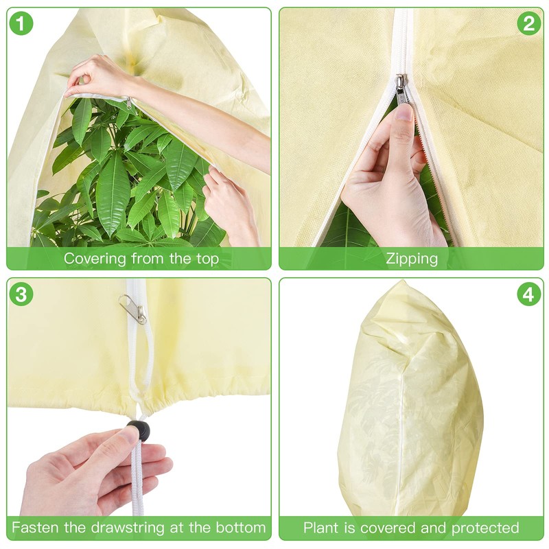 Bonviee 2 Packs Plant Covers Freeze Protection-78.74”×94.48” Large Tree Covers