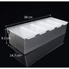 Ingredient Container Stainless Steel Side Container 5 Compartments with Transparent