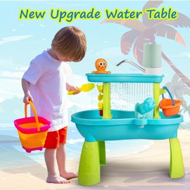 Water Table,Portable for Water Table,Powerful Water Table 3.5 Hours Non-Stop Fun Summer Outdoor Water Toys Outside Water Play Table Accessories for Toddlers Kids (Blue)
