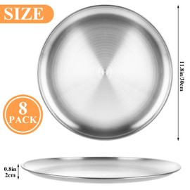 AKOLAFE 8 Pack Stainless Steel Pizza Pan 12 Inch Pizza Pan Set Round Pizza Pans for Oven Personal Pizza Pans Metal Pizza Plates Platter Pizza Baking Sheet Pizza Sheet Pizza Tray for Serving Cooking