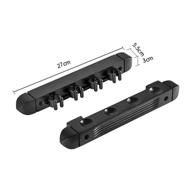 Sarini Cue Wall Rack Holds 4 Cues Black Wall-Mounted Billiard