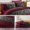 Luxudecor Burgundy Comforter Set Queen Size 7 Pieces Red and