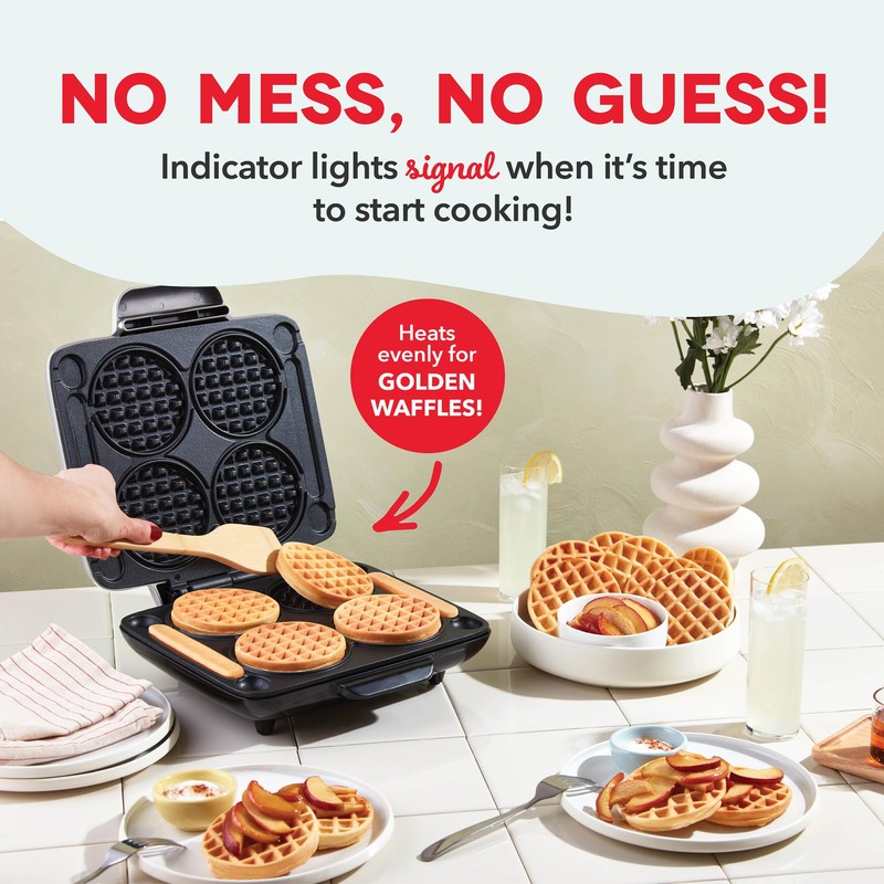 DASH Multi Mini Waffle Maker - Four 4” Waffle Molds,