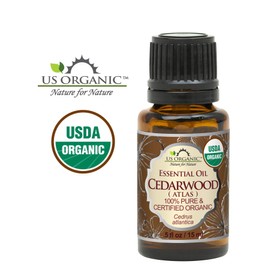 US Organic 100% Pure Cedarwood Essential Oil (Atlas) - USDA Certified Organic, Steam Distilled (More Size Variations Available) (15 ml / .5 fl oz)