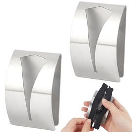 UNICRAFTALE 2Pcs Zipper Jig Tool Stainless Steel Zipper Jig Helper Metal Zippers Pull Slider Helper Zippers Installing Tool for Pants Dresses Clothes 78x50x22mm