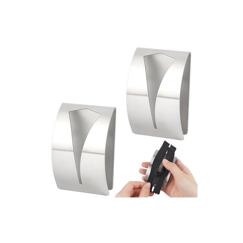 UNICRAFTALE 2Pcs Zipper Jig Tool Stainless Steel Zipper Jig Helper