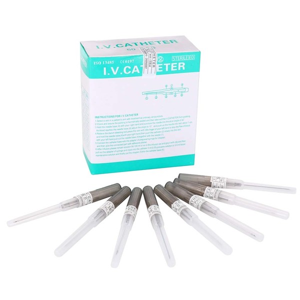Piercing Needles,New Star Tattoo Box Of 50PCS 16G Gauge Steel Catheter Piercing Needles Supply