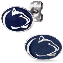 Stone Armory - arete universitarios para mujer, hipoalergénicos, acero inoxidable quirúrgico o acero inoxidable quirúrgico chapado en oro de 18 quilates, listos para regalar en caja de regalo (varios equipos disponibles), Acero inoxidable, No es una pied