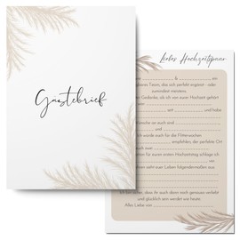 50 x Guest Letter Cards Wedding - Lückentext Guest Cards as a Fun Wedding Game or as an Alternative to Guest Book (Boho)