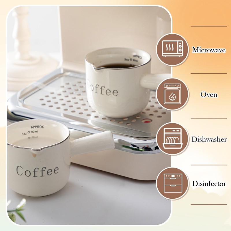 Maxdot 1 Pack Espresso Shot Cups,Ceramic Expresso Measuring Cup with