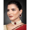 Aheli Kundan Pearl Gargantilla de cuentas de varias capas Pendientes
