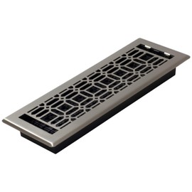Decor Grates NGH414-NKL New Gothic Floor Register, 4 x 14 Inches, Plated Nickel
