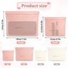4 Pcs Small Makeup Bag for Purse, Waterproof Leather Portable