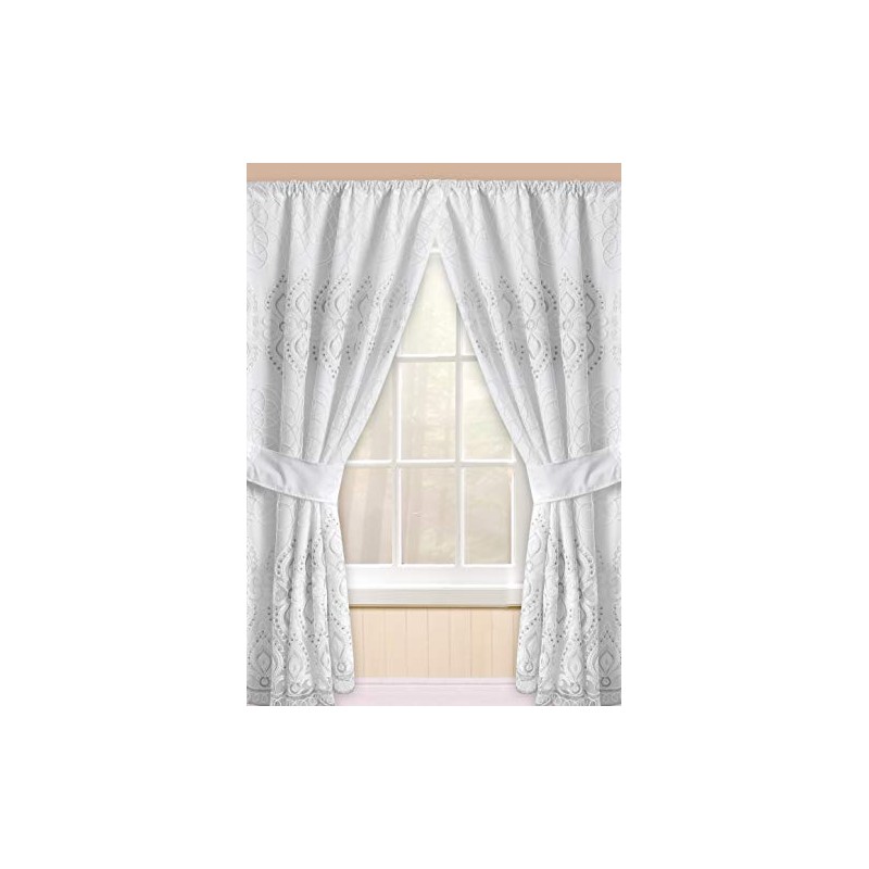 Popular Bath Monaco, Window Curtain, White