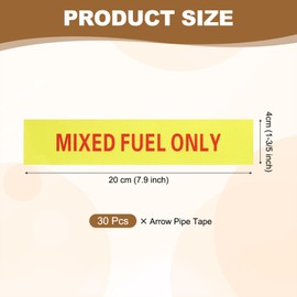 sourcing map Mixed Fuel Only Sticker Self-Stick MIXED FUEL ONLY Marker Warning Label Signage 1-3/5 x 8 Inch for Pump Jugs Containers Red on Yellow, Pack of 30
