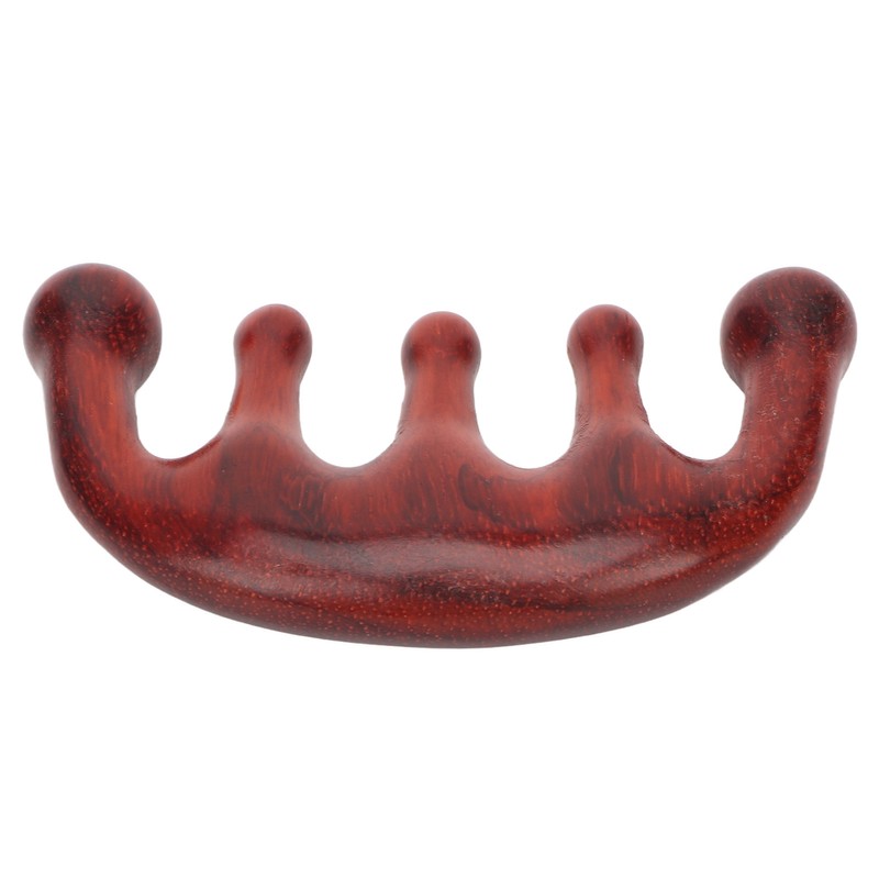 Scalping Massage Comb 5 Teeth Sandalwood Gua Sha Handheld Portable