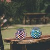 Zarmanuae Mosaic Solar Lanterns Outdoor Hanging Lights, Red & Blue