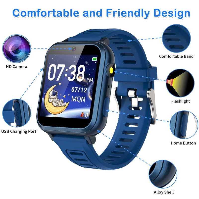 Phyulls Smart Watch for Kids with 39 Games Alarm Clock,