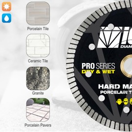 4.5-Inch Thin Rim Turbo Diamond Blade - Reinforced on Both Sides for Cutting Ceramic Tile, Tile and Porcelain Tile
