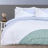 Sleepdown Oversize Geometric Panel Teal Blue Reversible Duvet Cover Quilt