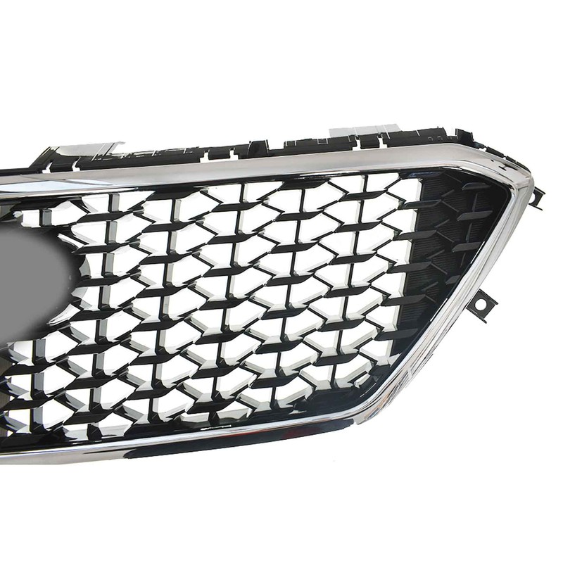 munirater Front Upper Grille Chrome Honeycomb W/O Radar Hole Replacement