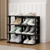 HAIXIN Vertical Narrow Tall Shoe Rack for Front Door Entrance,
