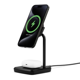 ChargeBase 2-in-1 Magnetic Wireless Charging Stand, Qi2 Compatible, Black