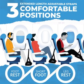 Adjustable Foot Hammock for Plane Travel – Airplane Foot Rest for Long Flight – Leg Hammock for Airplane Travel, Desk Leg Foot Hammock for Office - Airplane Essentials Accessories