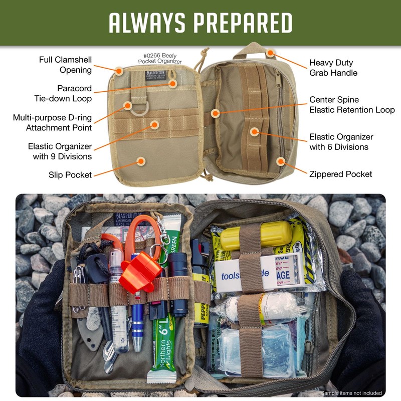 Maxpedition Gear Beefy Pocket Organizer, Khaki