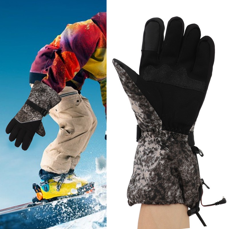 1Pair Heated Gloves DC Connection Battery Powered Touchscreen 3 Adjustable