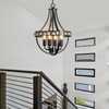 KSRYSZCQ Black Crystal Chandelier 4 Light Farmhouse Dining Room Chandelier