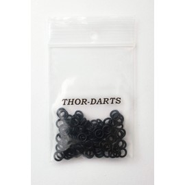 THOR-DARTS 100 rubber rings, black, rubber O-rings, black, suitable for all 2BA threads (100)
