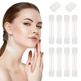 48Pcs Neck Tape, Neck Tape Lifting Invisible, Necks Less Tapes Strips, Instant Necks and Face Lift Strap Patch Tightening Strips (8 Skin Tone Bars Bands + 40 Replacement Tapes)