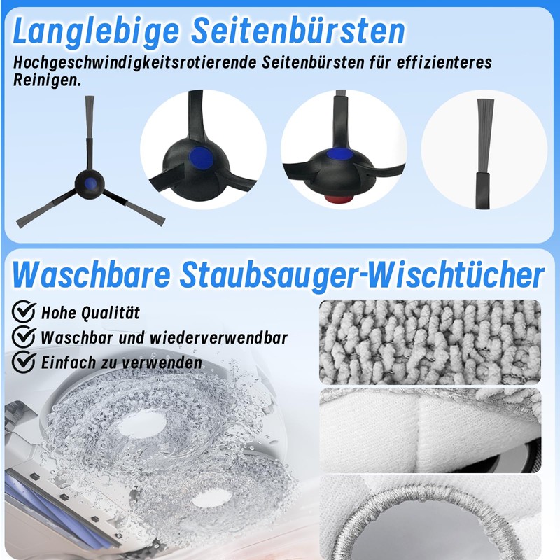 Accessory Set for Ecovacs Deebot T30 Pro Omni, 1 Rubber