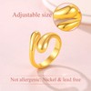 FindChic Waterdrop Statement Rings for Women 18K Gold Plated Adjustable