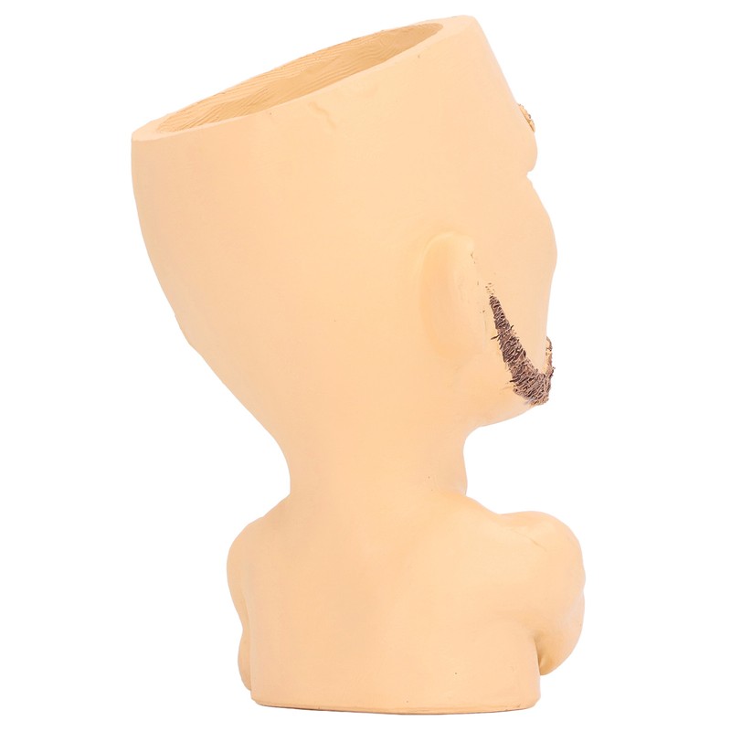 Face Planter Pot with Drainage Hole Man Face Flower Pot