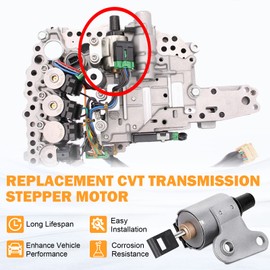 CVT Transmission Stepper Motor 3.5 Step Motor for 2003-2014 Nissan Murano Maxima Altima Versa Altima Versa 3.5L CVT Stepper Motor Replace JF010E JF009E RE0F09A RE0F09B Valve Body Stepper Motor