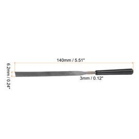 sourcing map 20pcs Second Cut Steel Flat Needle File with Plastic Handle 3mm x 140mm