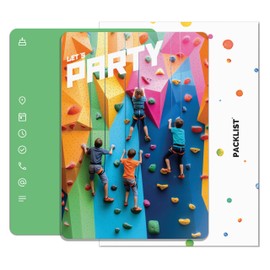 PACKLIST Birthday and Party Invitation Cards – 12 Customizable Climbing-Themed Cards for Your Party! With these invitations, every celebration will be a success. Let’s PARTY!