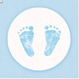 40 Napkins Blue Baby Boy Shower Feet Birth Christening Table Decoration serviettendeko Party Covered Table